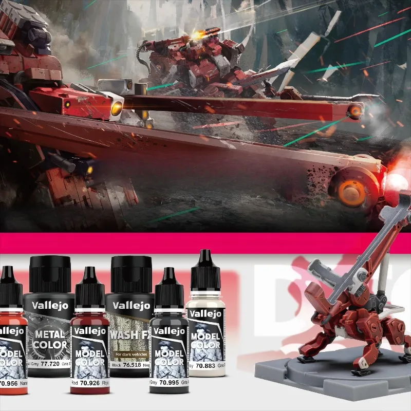 17ml Water-Based Paint/30 Ml Paint Cleaning Solution Set Pen Coating/Spraying DIY Hand-Painting Model War Chariot Paint Set