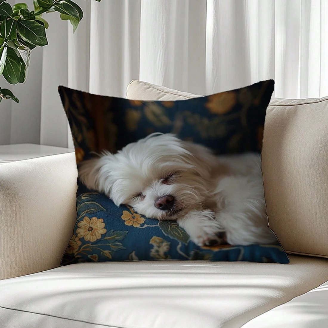 1PC Cute Sleeping Dog Pillow Cover, 4545cm Double-Sided Print Cushion Case, Decor for Room Living Room Sofa Party, Perfect Decor