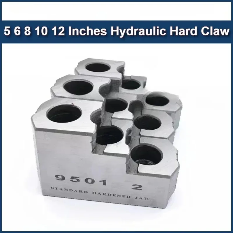 New High Precision Standard 5 Inch 6 8 10 Inches Hydraulic Hard Claw Three Jaw Chuck Strong Step Claws for CNC Lathe Machine