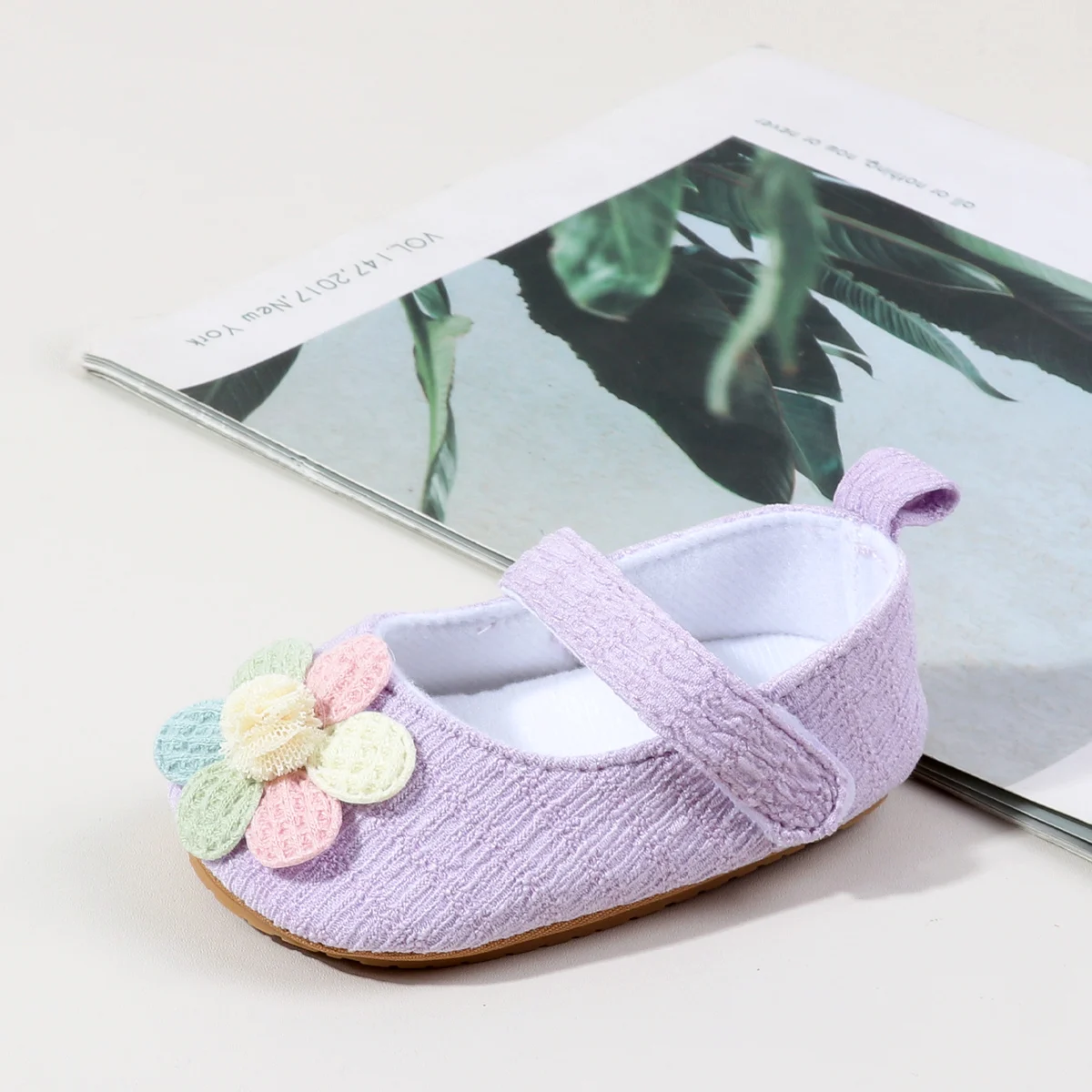 

Детская обувь для новорожденных девочек, мягкая подошва, детская кроватка, противоскользящая однотонная обувь для первых ходунков с рюшами для малышей, обувь для крещения