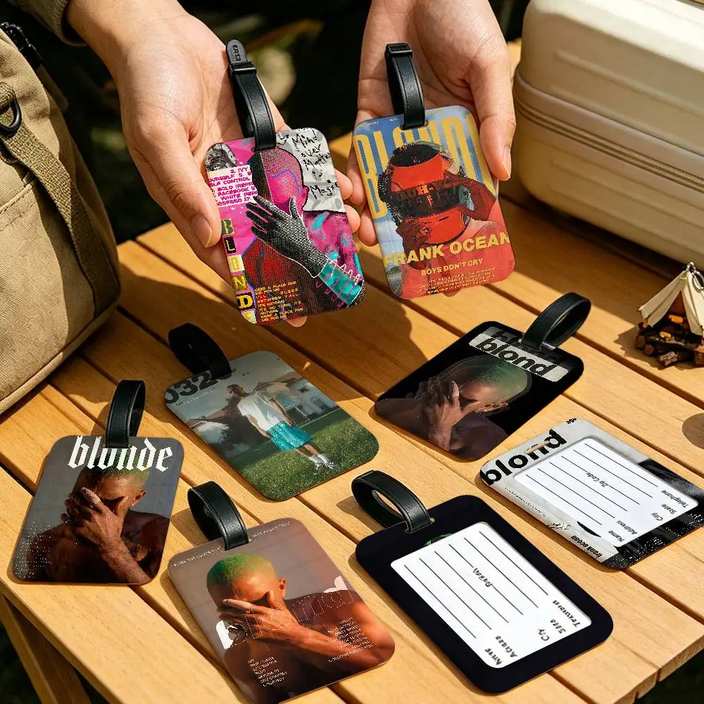 A-Frank Ocean Blond Anti lost Travel Luggage Tag PVC ID Information Card Holder Baggage Name Label For Outdoor Trip