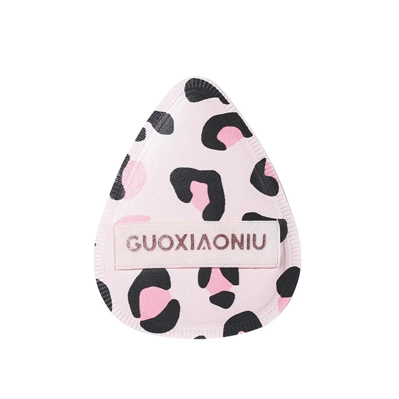 GUOXIAONIU Powder Leopard Egg Puff Chocolate Air Cushion Flocking Thumb Puff Loose Powder Wet & Dry No Powder Eating