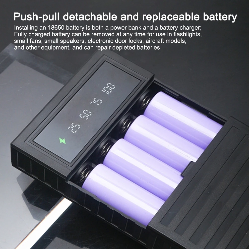 4*18650 Battery Holder Portable Power Bank DIY Case Without Battery 5V USB Output Power Bank Charger Shell Battery Storage Box