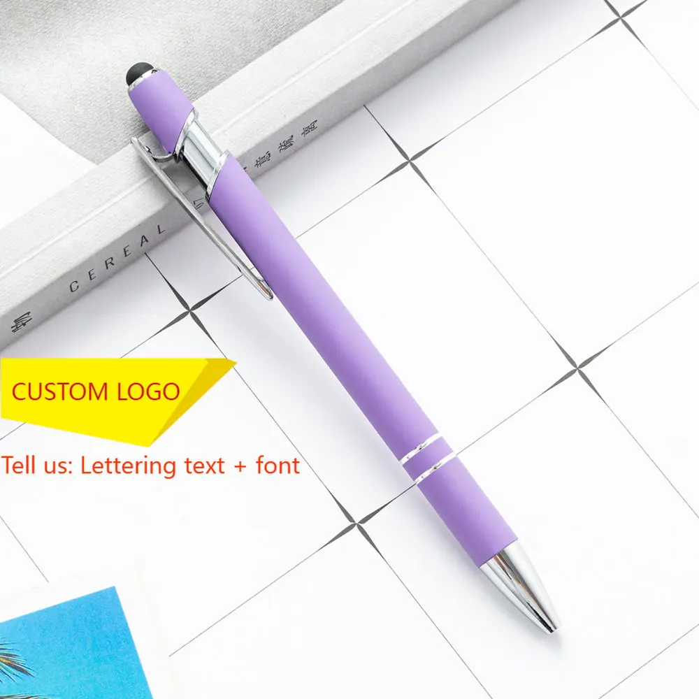 100 Pcs Custom Logo Ballpoint Pen Office Ball Pens Smoothing Writing Low Viscosity Ink Writing Pens Office Stationery