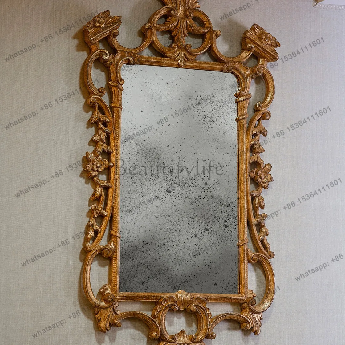 

European retro makeup mirror bathroom mirror entrance wall mirror home use