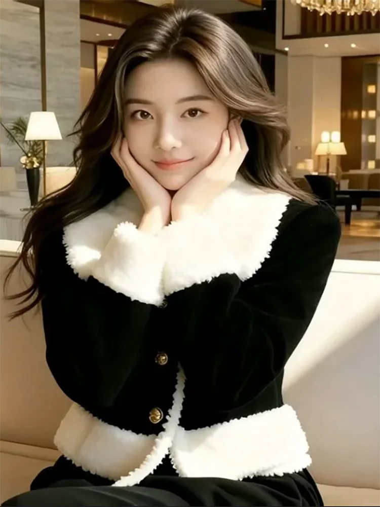 Autumn Winter 2026 New Fleece Jacket Women's Outwear Fashion Loose Unique Super Nice Lamb Wool Lapel Coat Tops