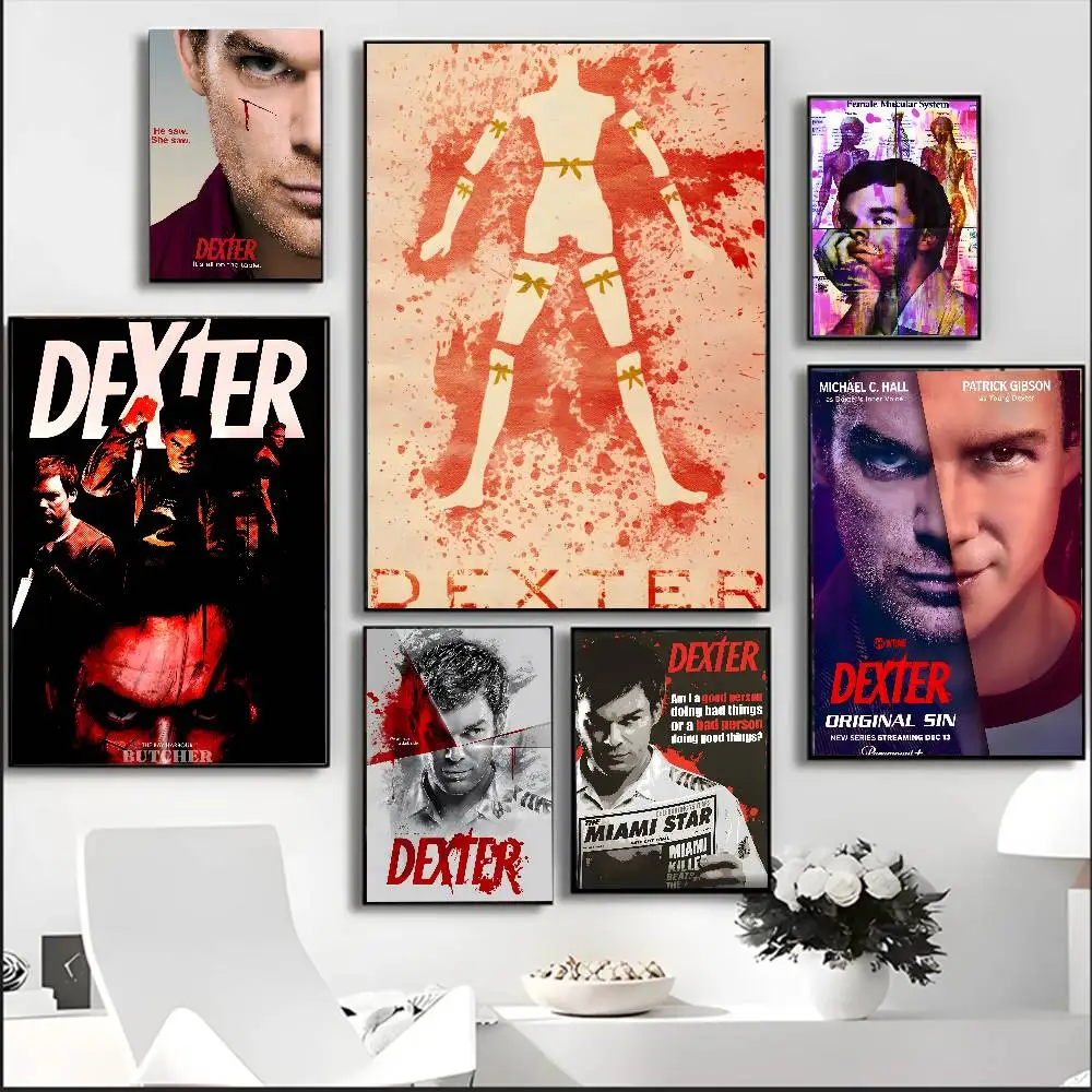 ملصق فني رعب على شكل حرف D من المسلسلات التلفزيونية مع مطبوعات هدية تزيين غرفة النوم وغرفة المعيشة #6