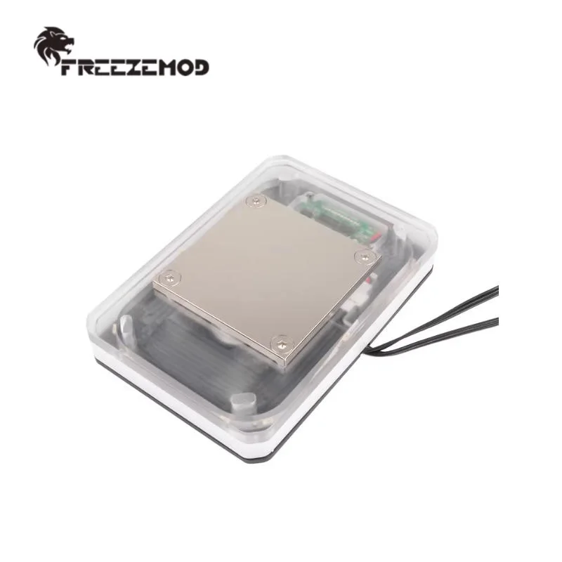 FREEZEMOD Thermometer Monitor CPU Water Block for AMD AM4 / Copper Bottom + PMMA Cover TEMP Display / 5V ARGB SYNC / AMD-XPM