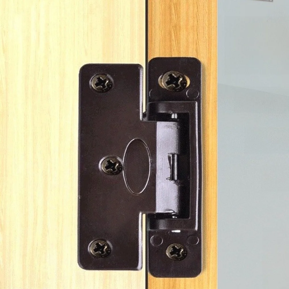 10Pcs Black Plastic Spring Hinges 54x12mm Flat Cabinet Door Hinges For Furniture Wardrobe Cupboard Hardware Accessories