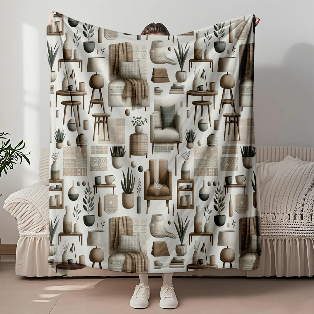 

Custom Flannel Blanket Cozy Corners A Homely Ethnic Tribal Throw Reversible Blanket Fade-resistant Breathable Blankets