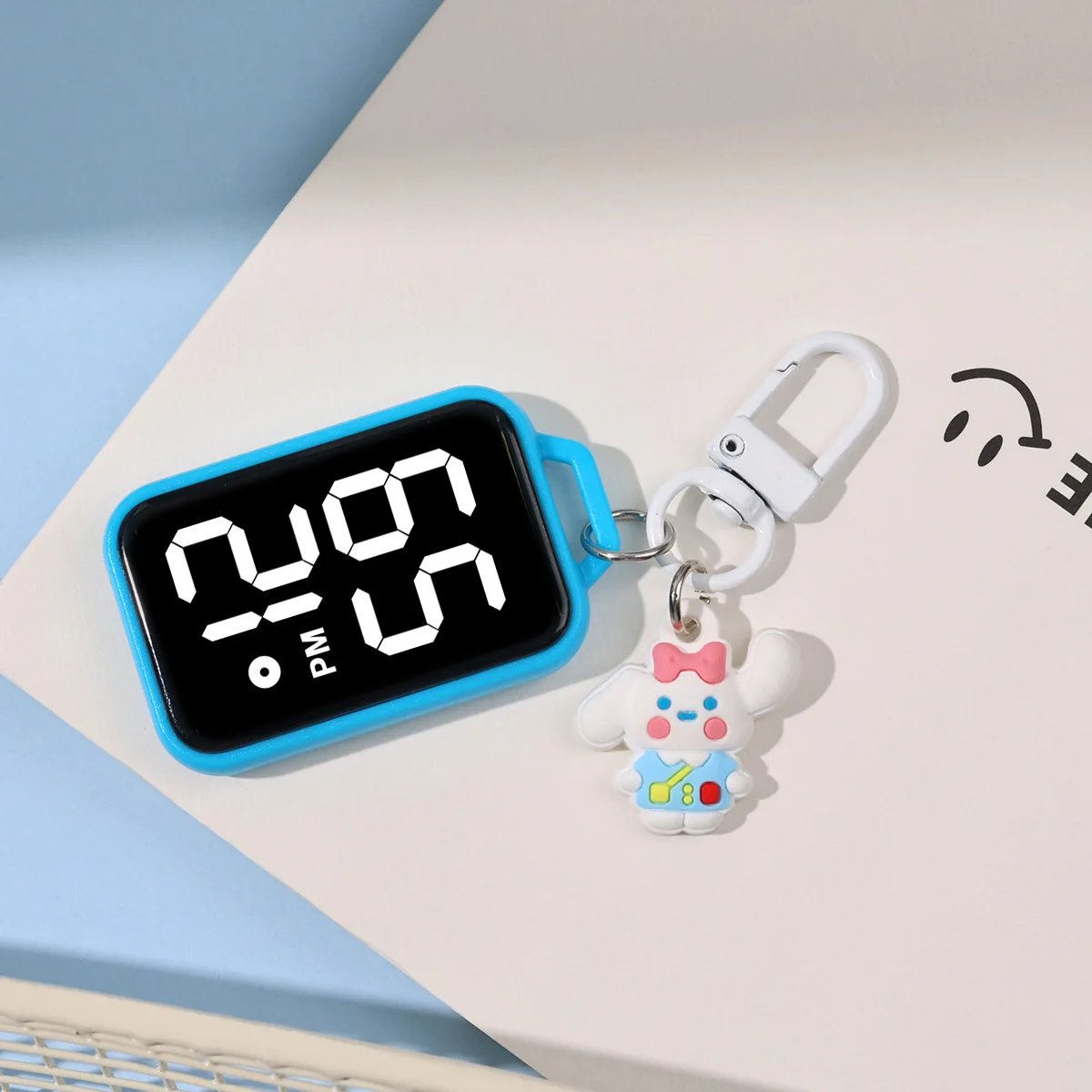 Square Large LED Electronic Watch Cartoon Pendant Small Hanging Watch Touch Display Digital Pendant Watch