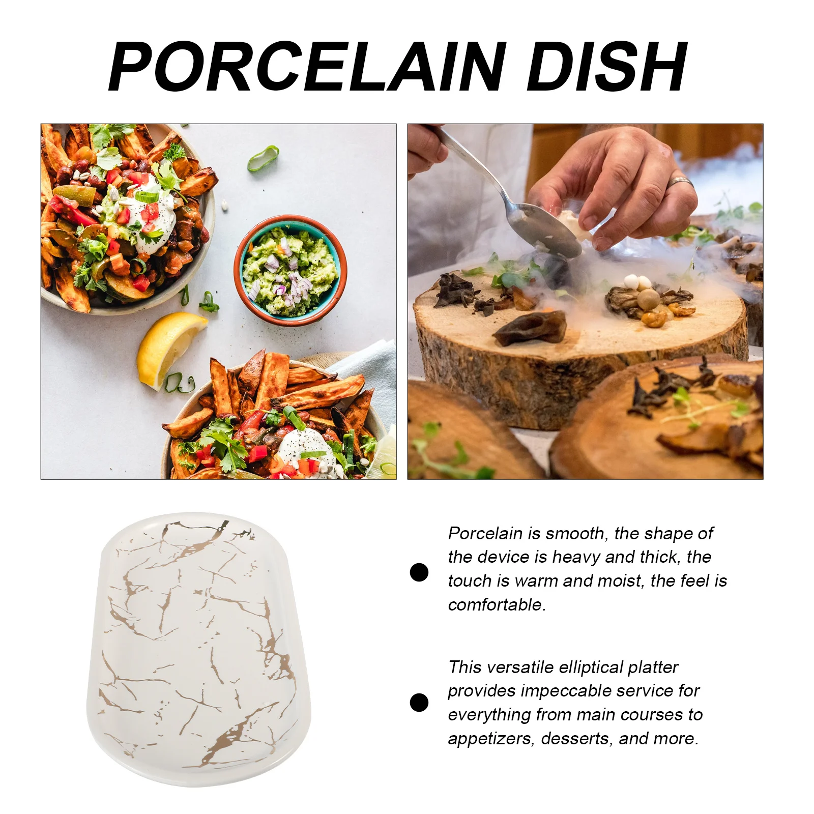 

1 шт., керамическая эллиптическая обеденная тарелка с мраморным узором, овальный фарфоровый поднос для завтрака, десерта, домашний поднос для хранения посуды