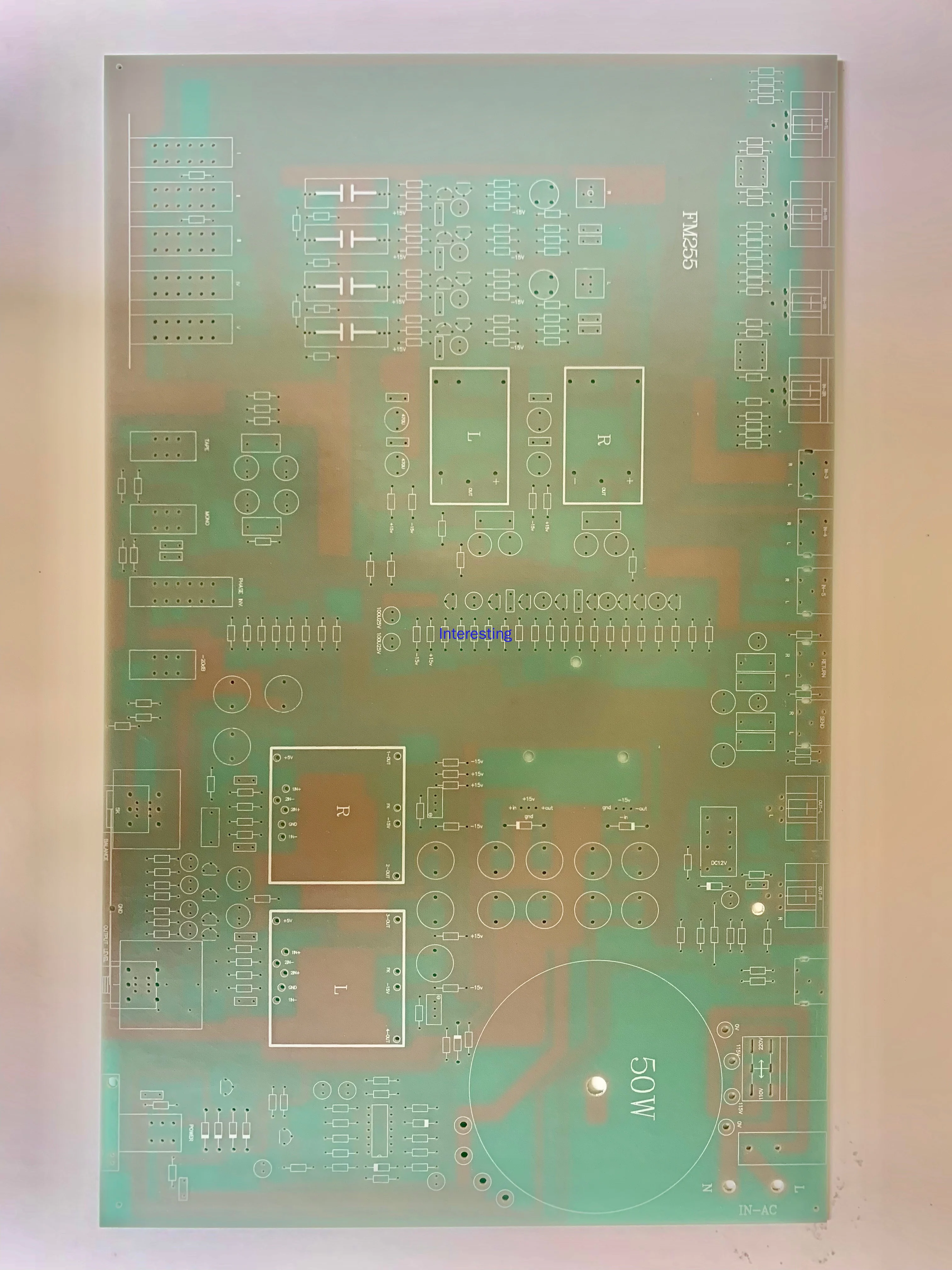 直接刻印されたスイスfm255フロントモジュールpcbボードパワーアンプ空のボードバランスモジュール