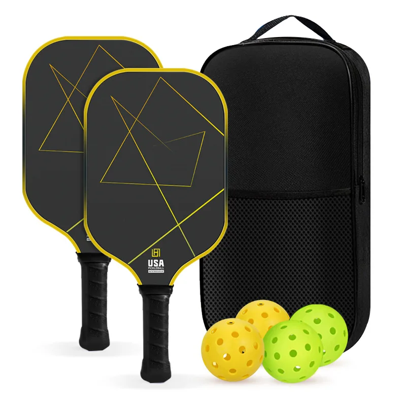 Full Pickleball Kit, Premium T700 Carbon Fiber Pickleball Paddles Combo Set, Lightweight Sports Rackets for Outdoor Training
