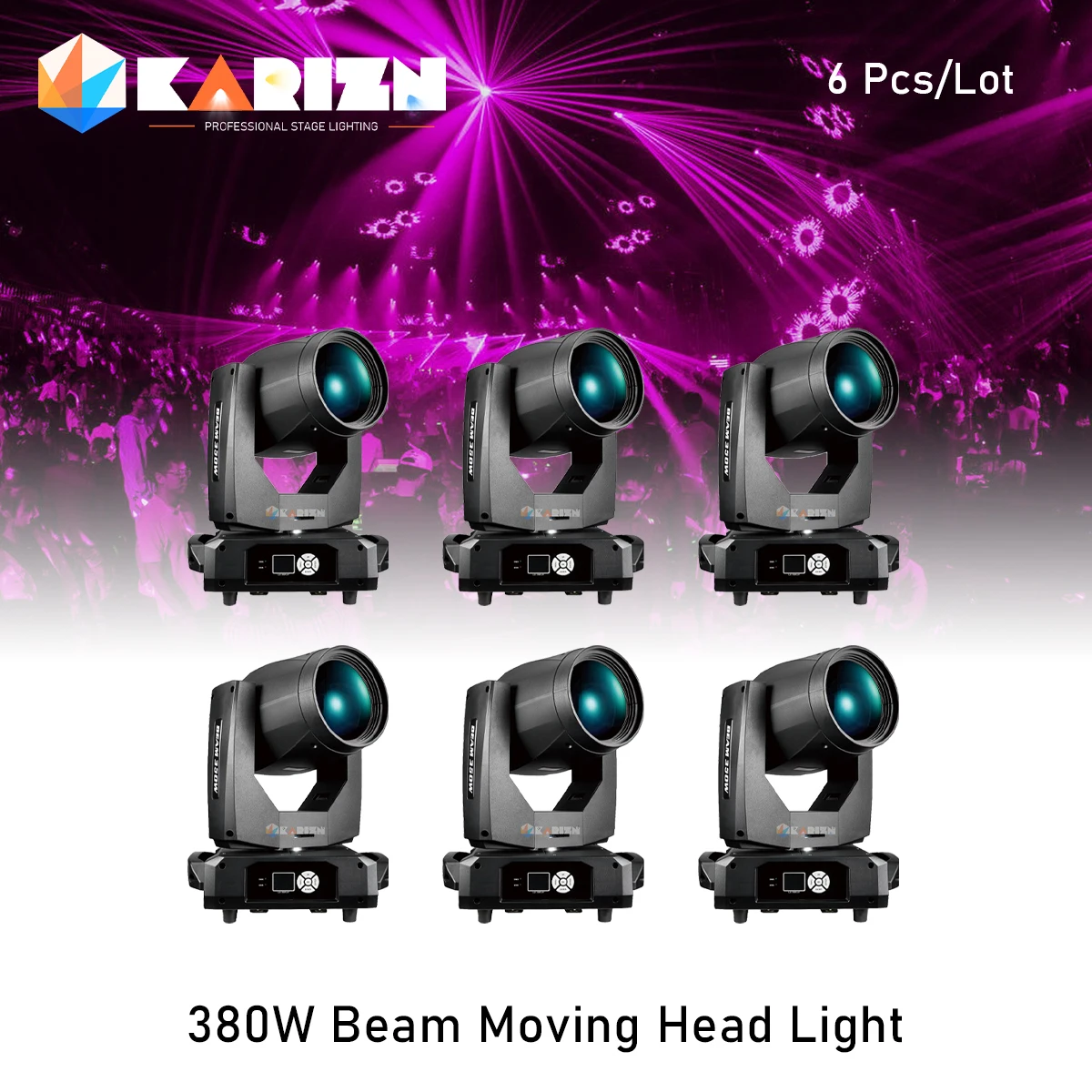 

0 Tax 6PCS 380W Moving Head Beam Spot Stage Effect Lighting For Dj Disco Night Club Wedding Decoration Gobo Fixture Dj Effect