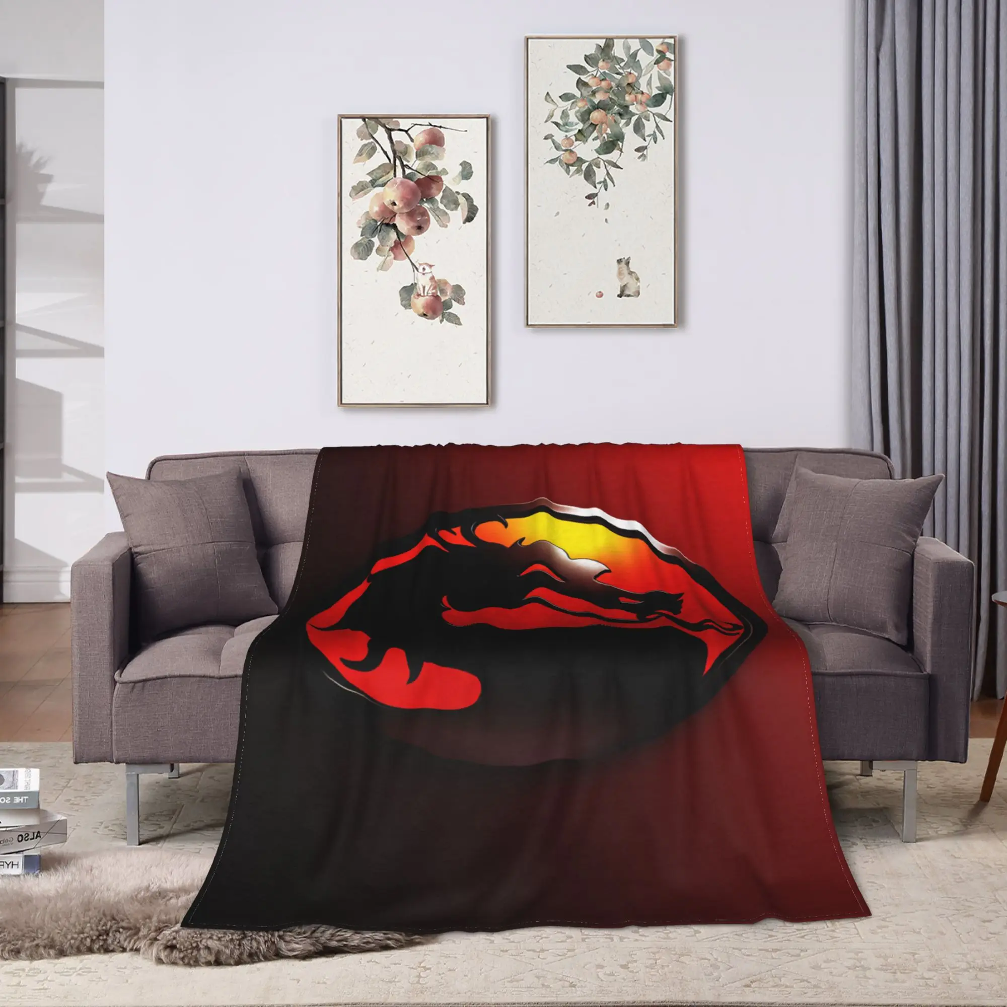 M-Mortal Kombat  Super Warm Blankets  Decorative Plush Throw Blanket Street Trend Living Room Flannel Bedspread Sofa Bed Cover