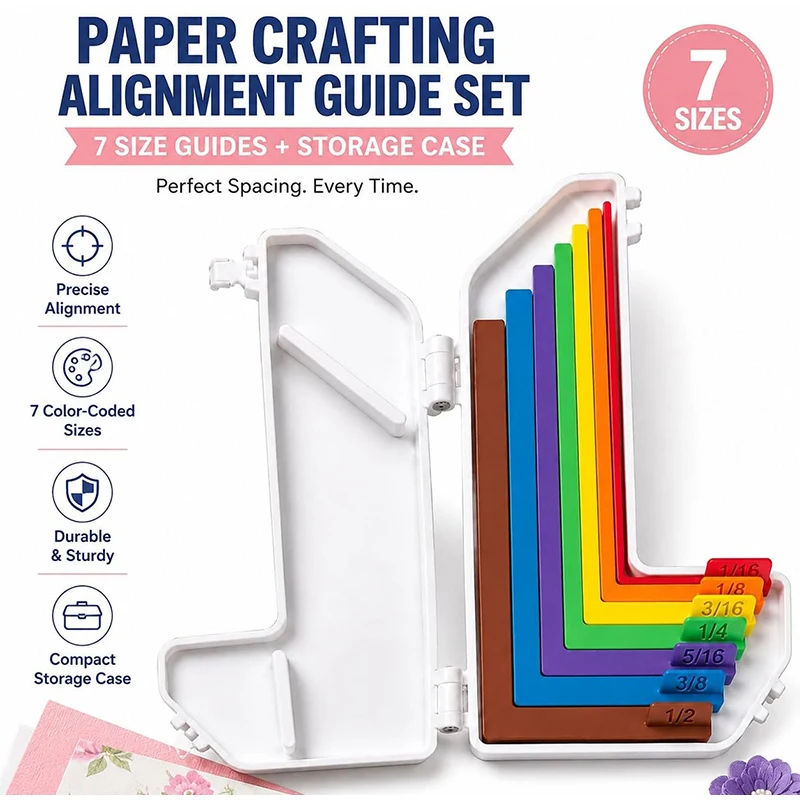 7pcs-paper-crafting-alignment-guide-with-portable-storage-box-for-precise-layering-and-matting-in-card-making-and-scrapbooking