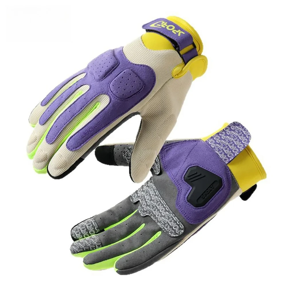 

Summer Breathable Motorcycle Gloves Touch Screen Lady Women Purple MTB Bike Gloves Motorbike Riding Bicycle Gloves