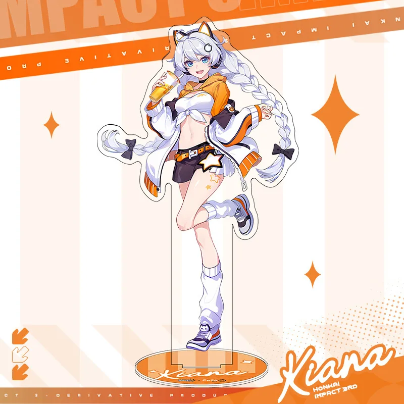 Game Honkai Impact 3rd x COCO Joint Cosplay Theme Sets Elysia Kiana Stand Badge Keychain Anime Cartoon Accessories Xmas Gift Box