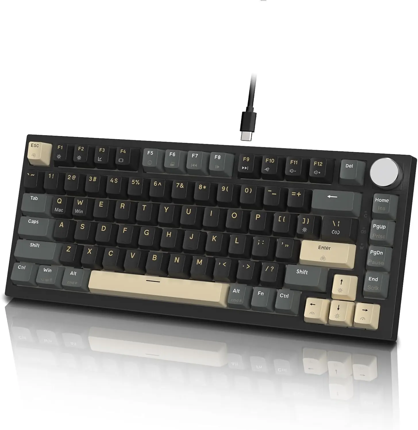 

K85 Rapid Trigger 75% Mechanical Gaming Keyboard with Magnetic Switches, RGB Backlight, Programmable Knob, PBT Keycaps, TKL, Wir