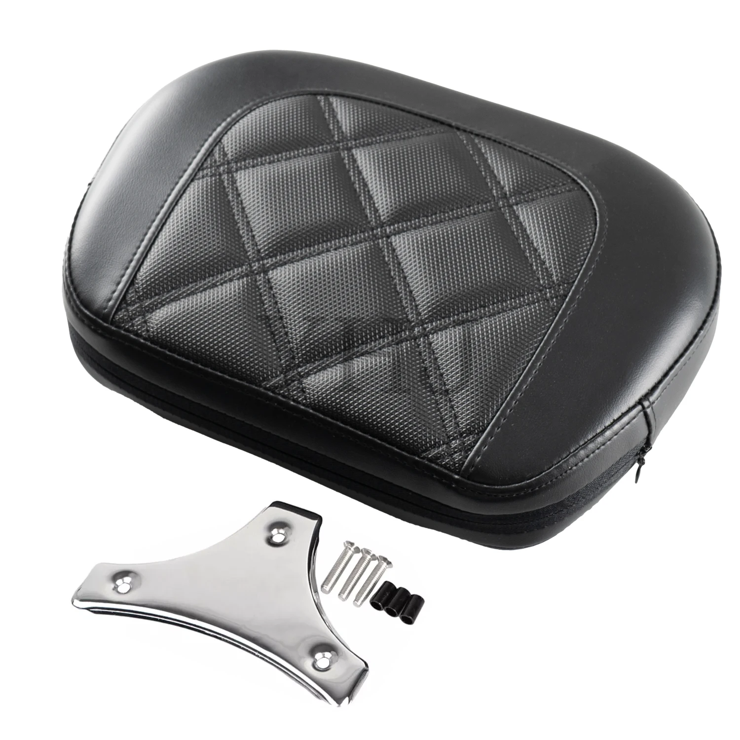 

Chrome Bracket Passenger Sissy Bar Backrest Pad For Harley Motorcycle Touring CVO Street Bob Road King Electra Glide 1997-2024