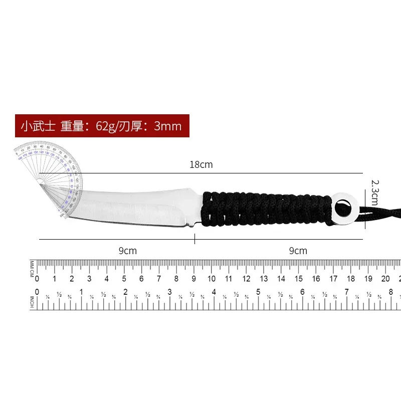 2024 New Outdoor Survival Knife, Nylon Rope High Hardness Straight Knife, Jungle Camping Portable EDC Knife with Sheath