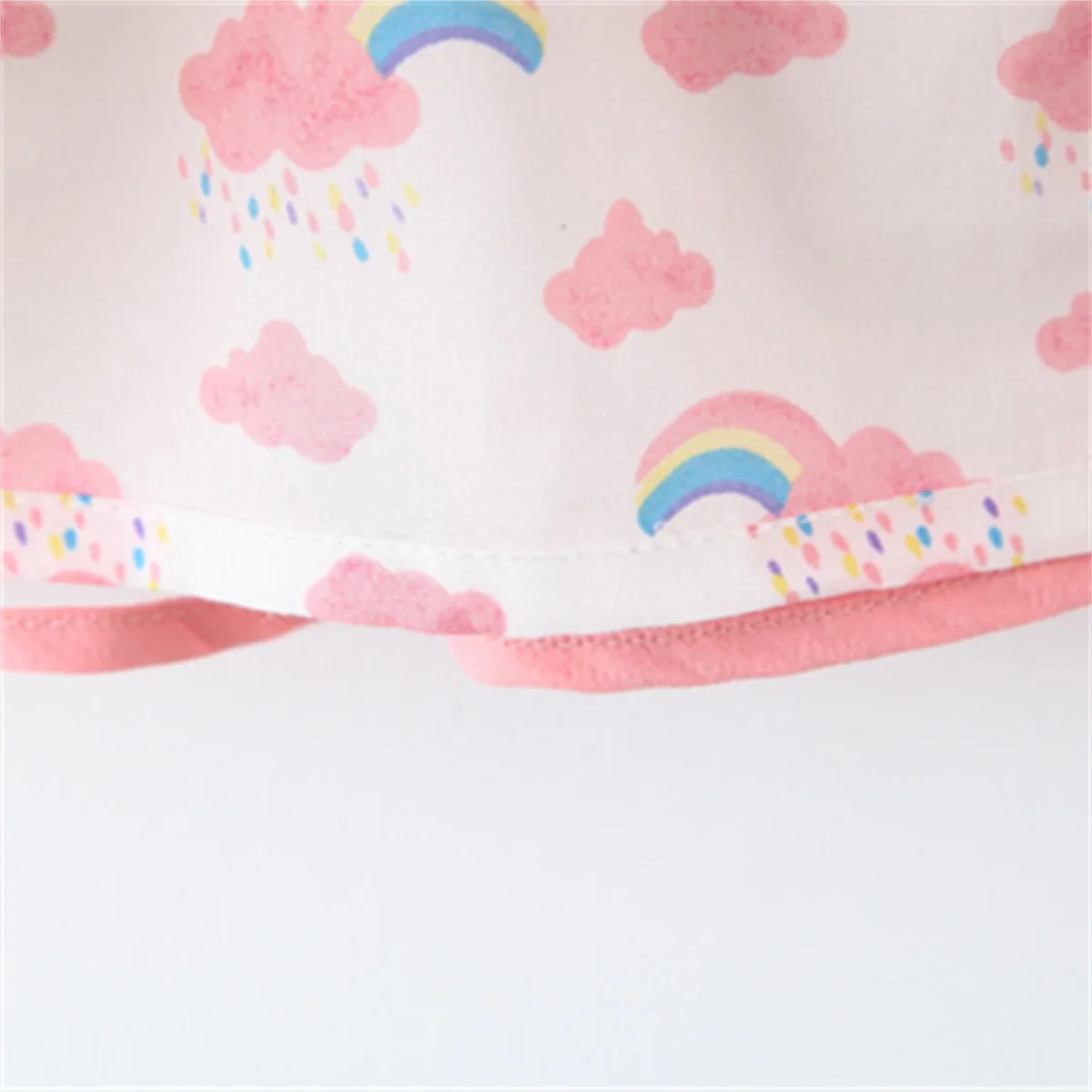 Baby Girl Summer Dress Sweet Rainbow Cloud Print Mesh Sling Princess Dress Suitable for 0-3 Years Old