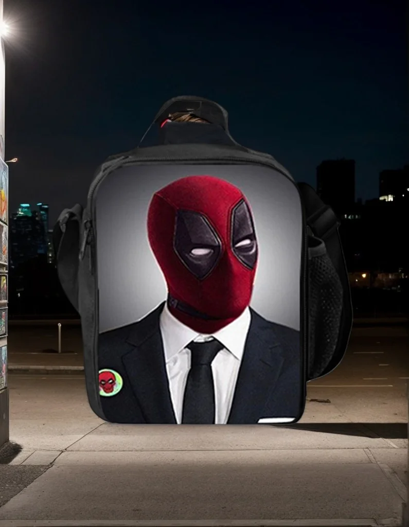 Unisex Kid Durable Lunch Tote,Deadpool Insulated Lunch Box Waterproof Lunch Bag