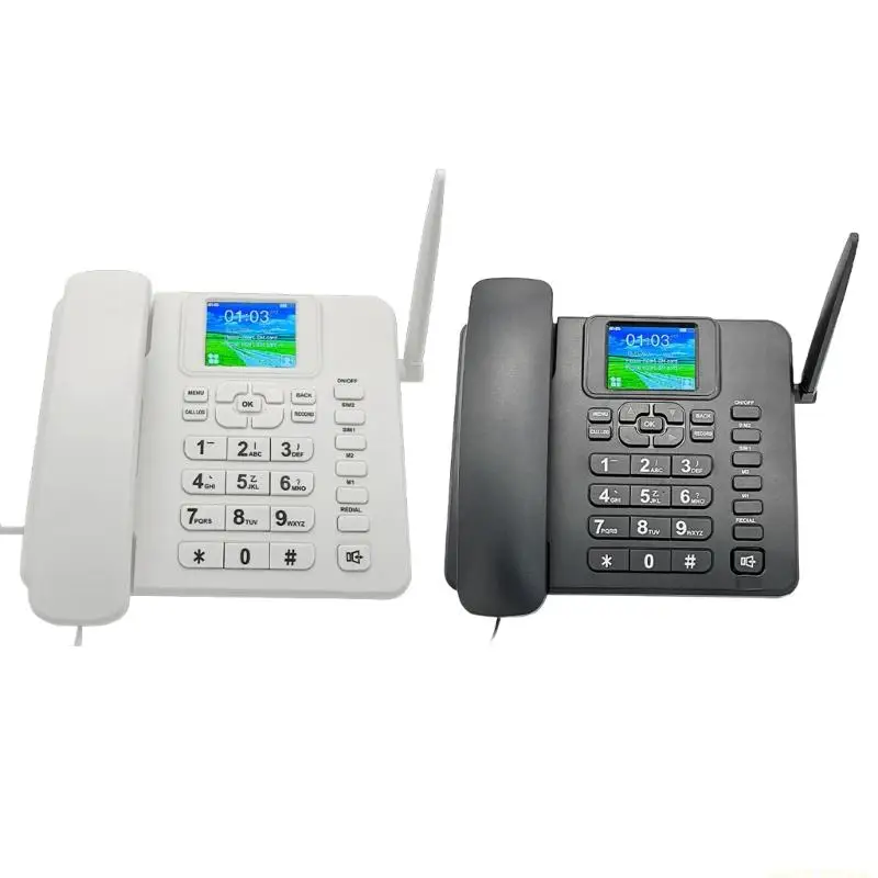 2G Table Phone with Two Card Slots Recording Speed Dials Large Screen