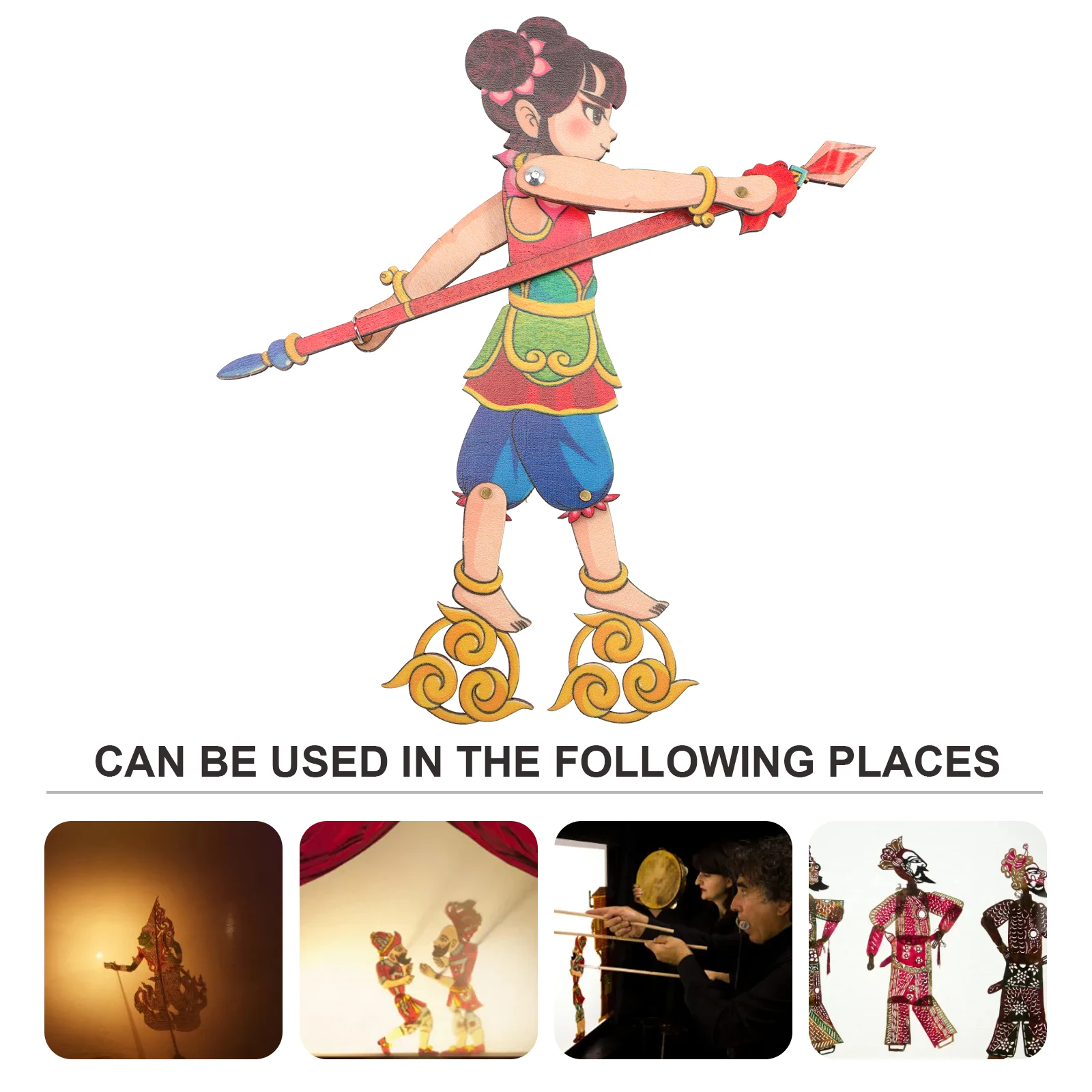 แบบดั้งเดิมไม้เงา DIY หุ่นมือสําหรับเด็กโรงละครเล่นวัฒนธรรมจีน Story Puppet Dance Performance