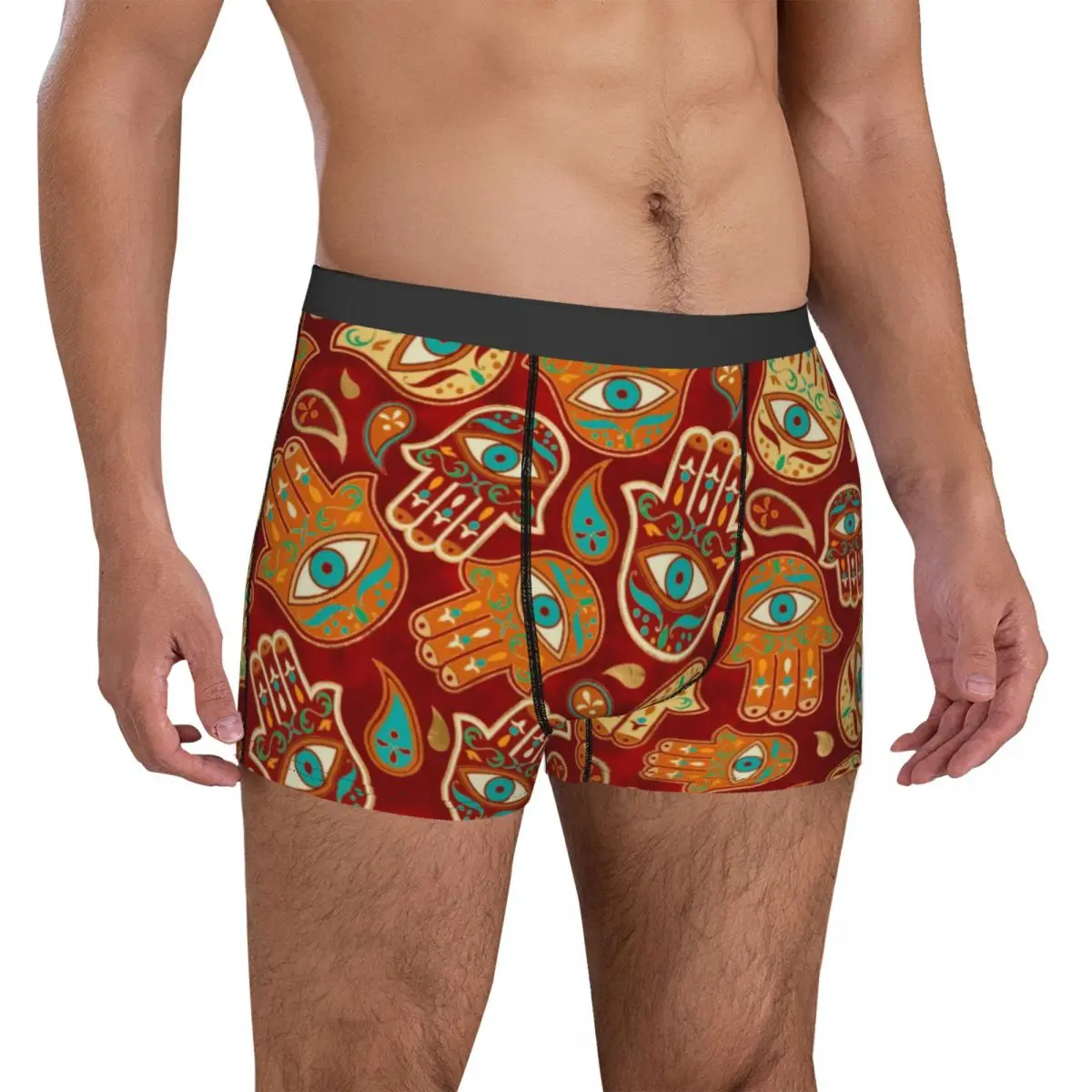 Hamsa Hand Underwear Retro Hand of Fatima Pouch High Quality Boxershorts Sublimation Shorts Briefs Breathable Male Underpants