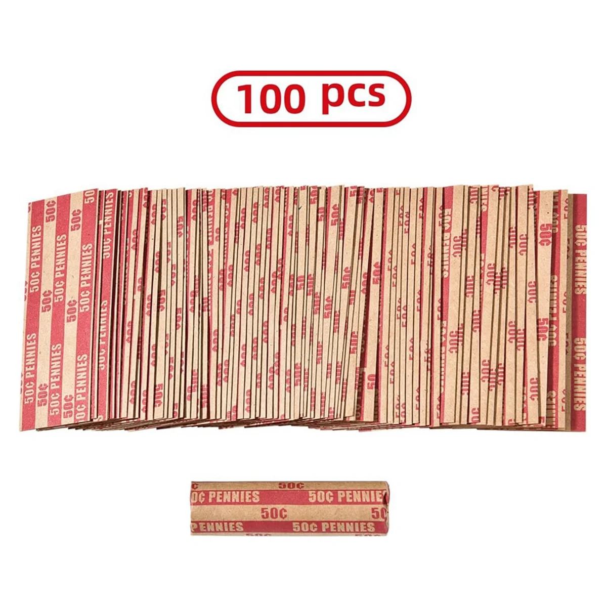 ABIY Penny Coin Wrappers Penny Sleeves Flat Penny Rolls Wrappers 100PCS