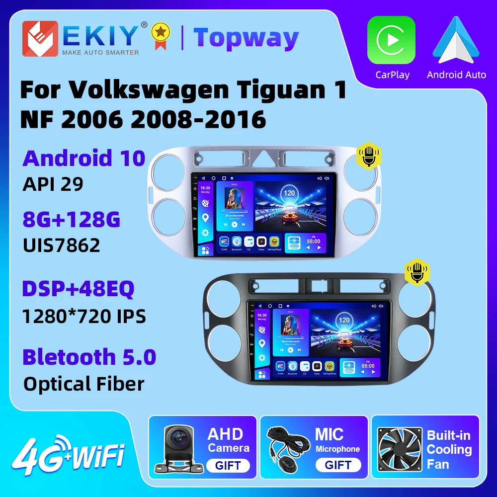 

EKIY Android 10 Autoradio Car Radio For Volkswagen VW Tiguan 2010-2015 Multimedia Player 4G WIFI BT GPS DSP RDS Navigation