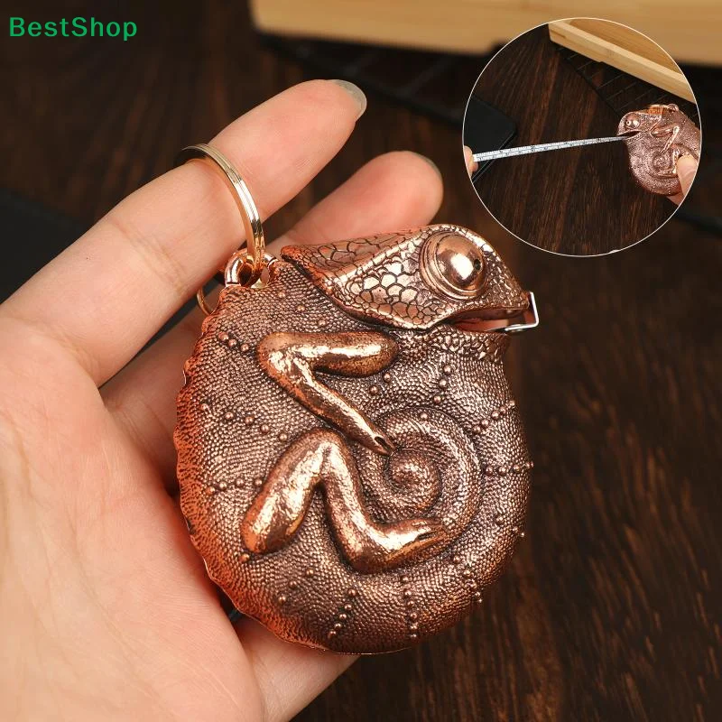 ✔Chameleon Tape Measure Steel Ruler With Keychain Portable Realistic Animals Pendant Measuring Tool