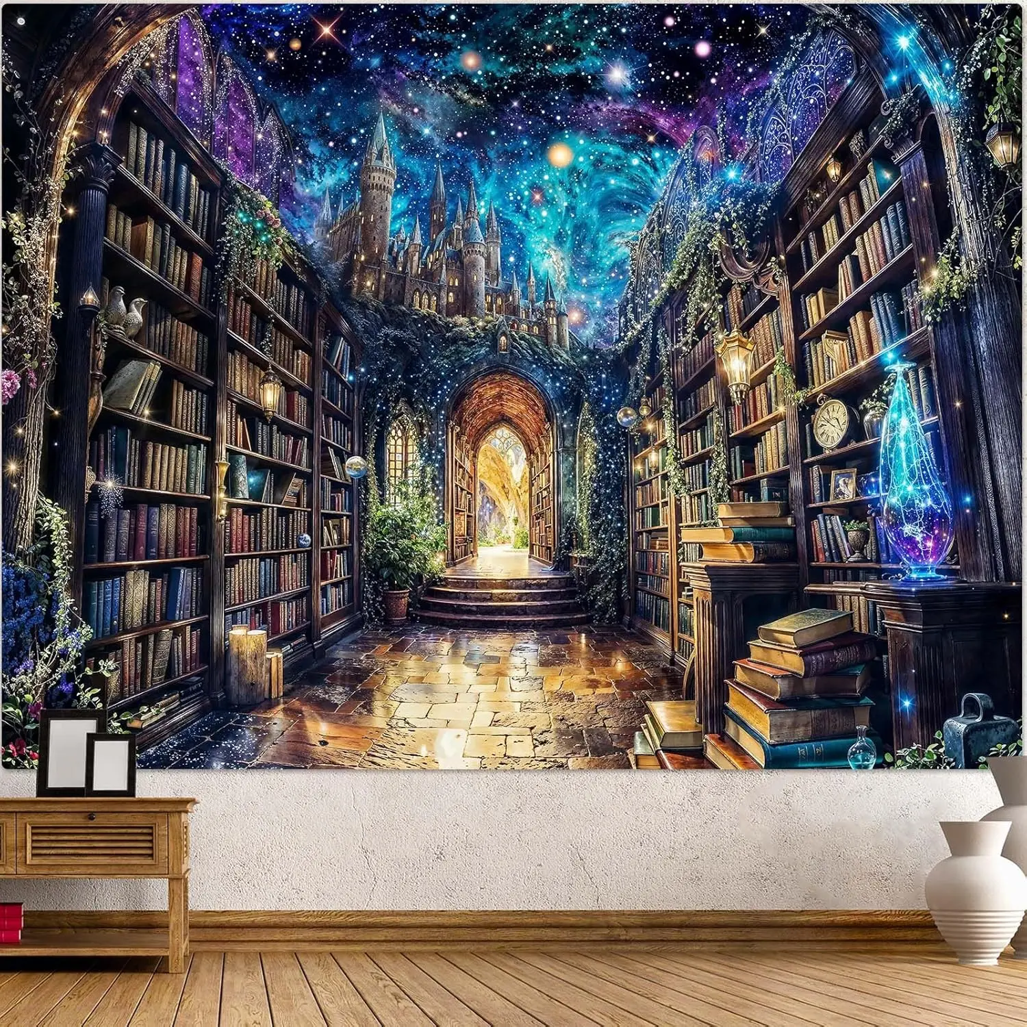 Magic Bookshelf Library Tapestry Wall Decoration Bedroom Art Living Room Wall Hanging