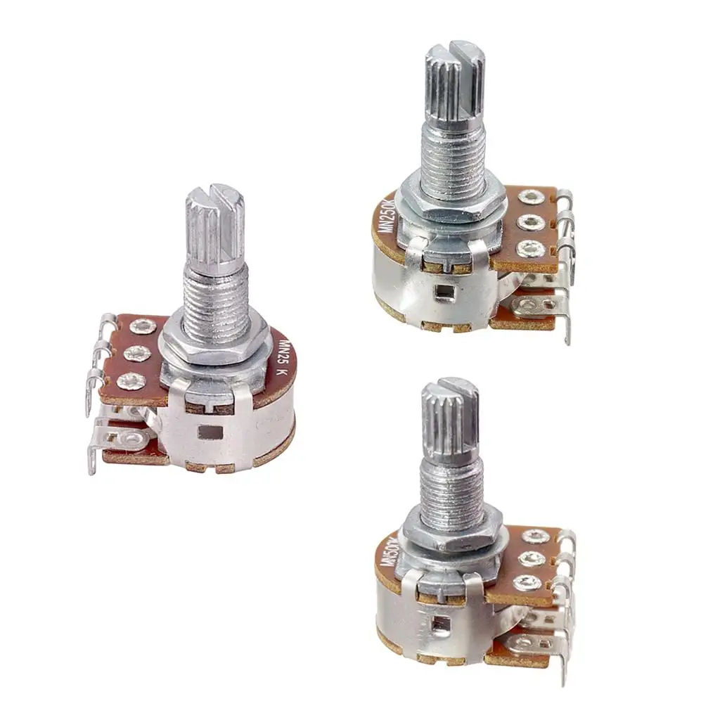 Electric Guitar Potentiometer 18mm Shaft Audio Taper Metal Parts Kit for Bass and Guitar Accessories