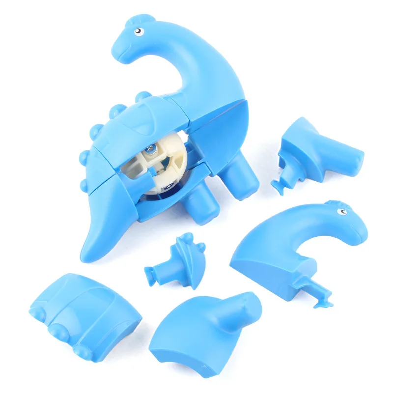 New Creative Cute Rotating Dinosaur 2-step Magic Cube 3 in 1 Set Cartoon Deformation Dinosaur Magic Cube Toys Kids Puzzle Toys