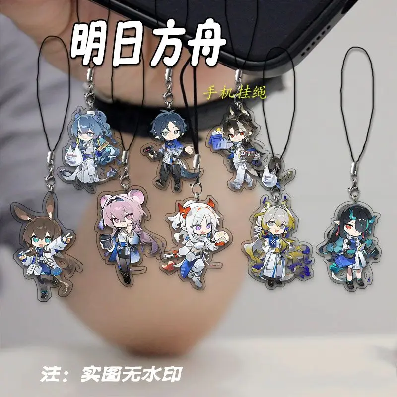 Arknights Zuo Le Dusk Nian Amiya Lin Anime Mobile Phone Lanyard KeyChain Men Women Print Figure Hanging Key Rope PendantFan Gift