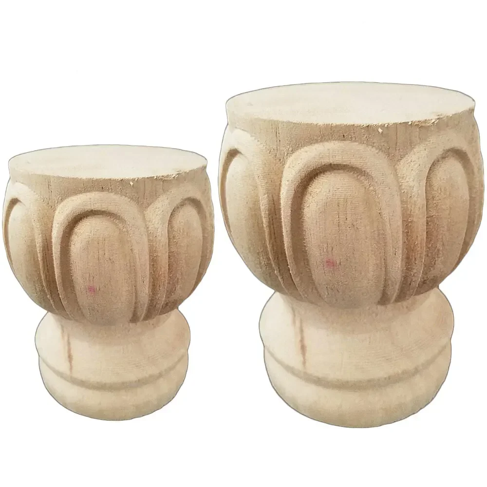1PC 9cm 15cm Carved Solid Wood T Bed Sofa Tea Table Feet European Furniture TV Cabinets Woodcarving Home Decoration Accessories