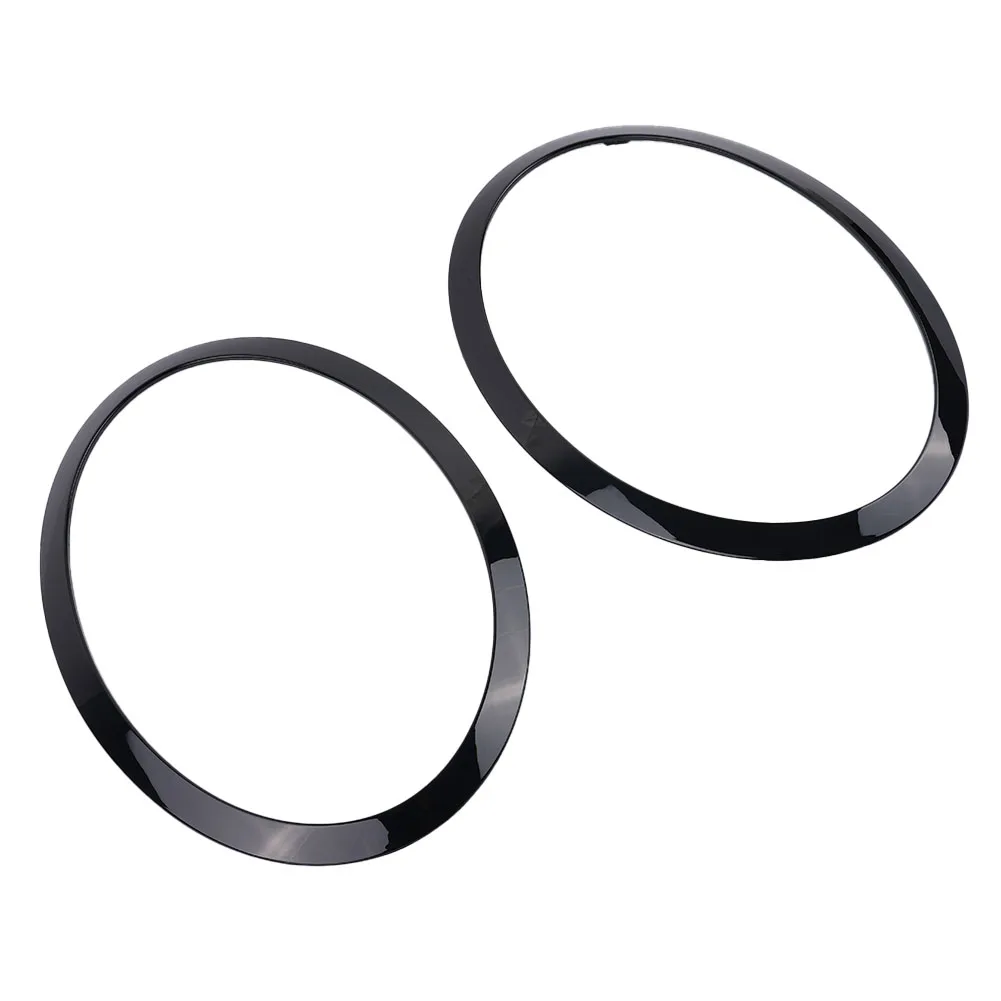 

For Mini For Cooper F55 F56 F57 2pcs/Kit Left And Right Black Headlight Trim Decor Ring Replacement Automobiles Parts