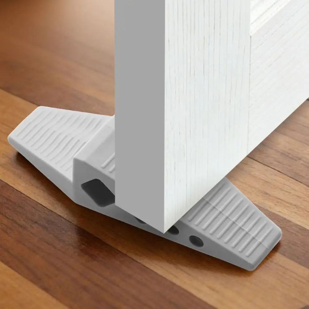 Silicone Material Door Stopper Non-Slip Wedge Anti-Collision Floor Holder Hidden Design Reusable Doorstop Bedroom