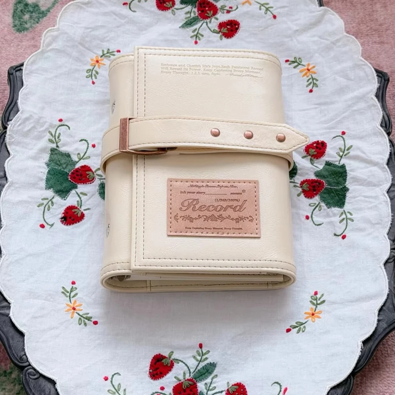 Vintage Leather Journal Notebook - 빈티지 스타일의 A6 사이즈 3단 접이식