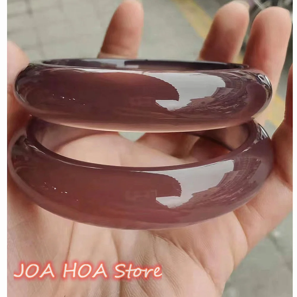 

New Rare Natural Brown Bracelet Agate Chalcedony Delicate Jade Bangle Elegant Handring Jadeite FINE Jewelry