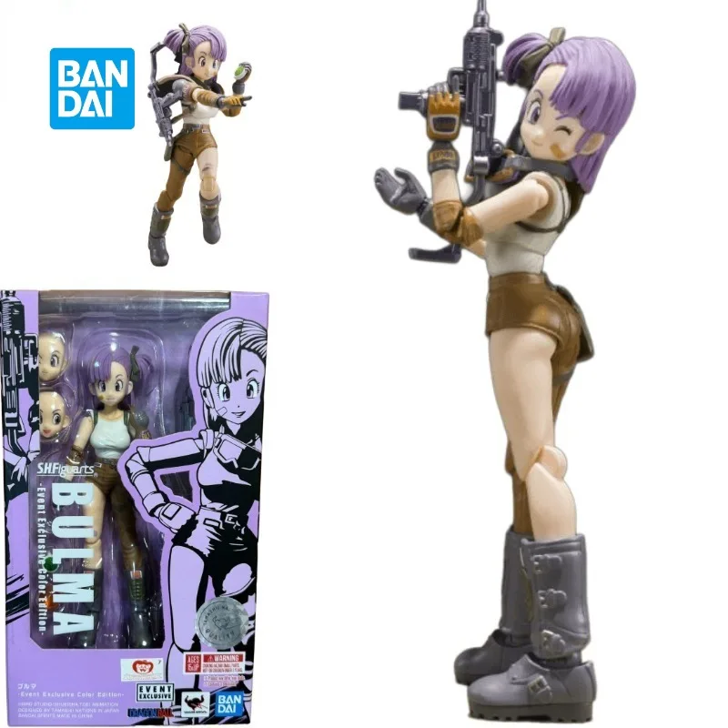 In Stock Bandai Original Dragon Ball Z S.H.Figuarts Bulma (Limited Color) Anime 13.5CM Action Figure Toy Collection Hoilday Gift