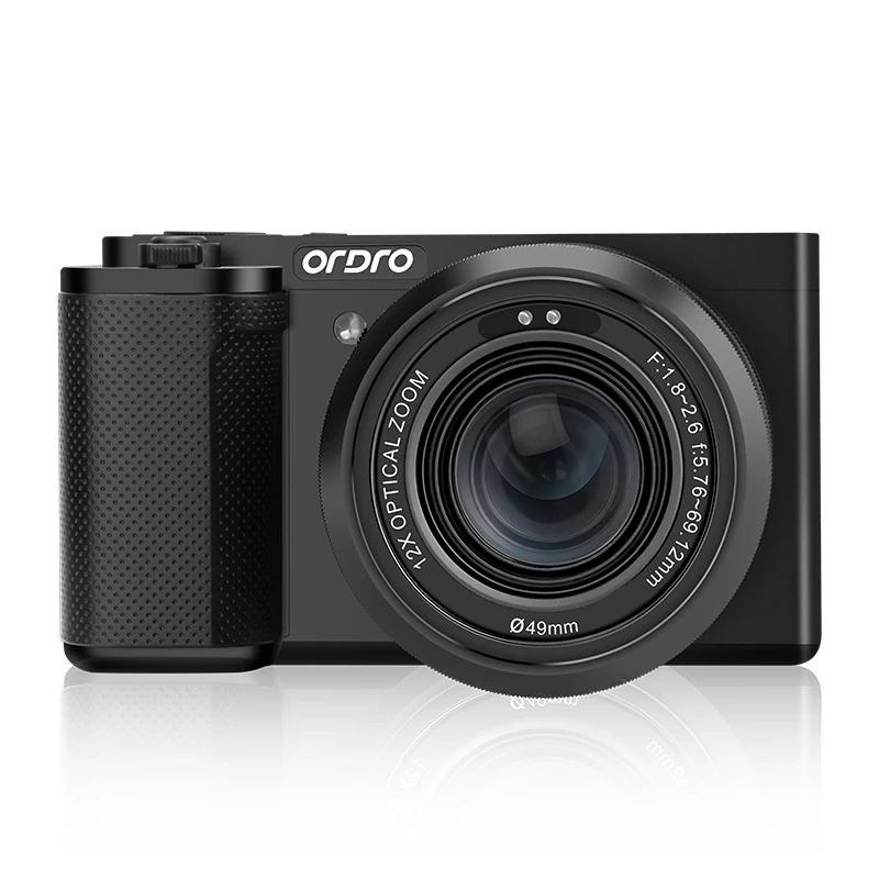 ORDRO G730 4K Vlog Camera Digital Compact Video Camcorder Infrared Night Vision Auto Focus for YouTube Photograph White, Black