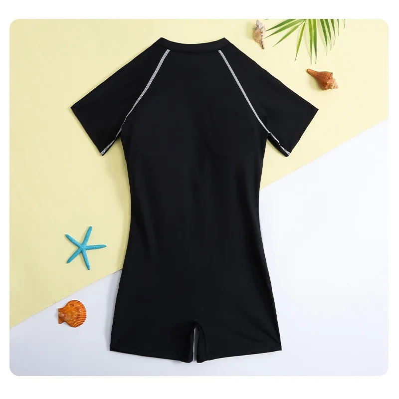 Girls Swimwear Summer Short-Sleeve One-Piece Swimsuit Kids Girls Jumpsuit Bathing Clothes Children's Beachwear Surfing Suit