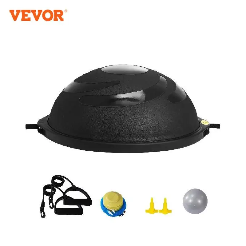 

VEVOR Half Exercise Ball Trainer 26 inch Balance Ball Trainer 1500lbs Capacity Stability Ball Yoga Ball with Resistance Bands