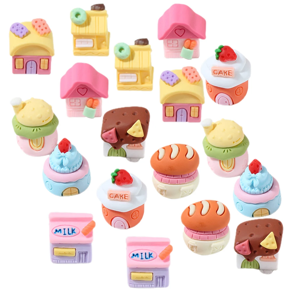 

18 Pcs Resin Food Accessories Tiny Houses Miniature Decorations Fairy Decorative Ornament Ornaments Home