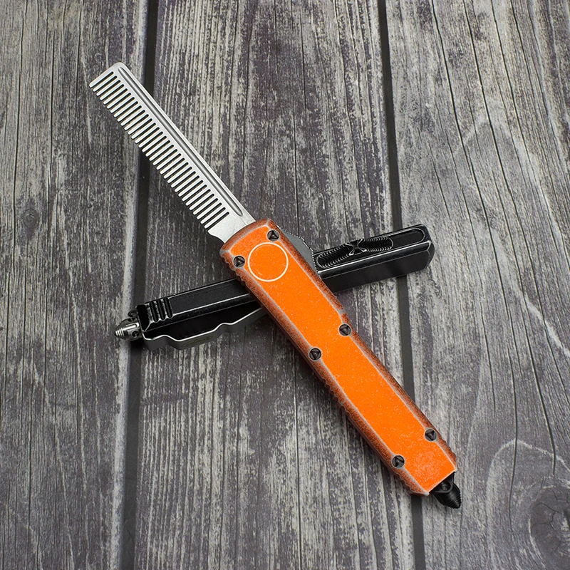UT Tactical Beard Comb Custom OTF Excellently Designed Stone Washed Aviation Aluminum Handle Pocket Cool EDC Tools