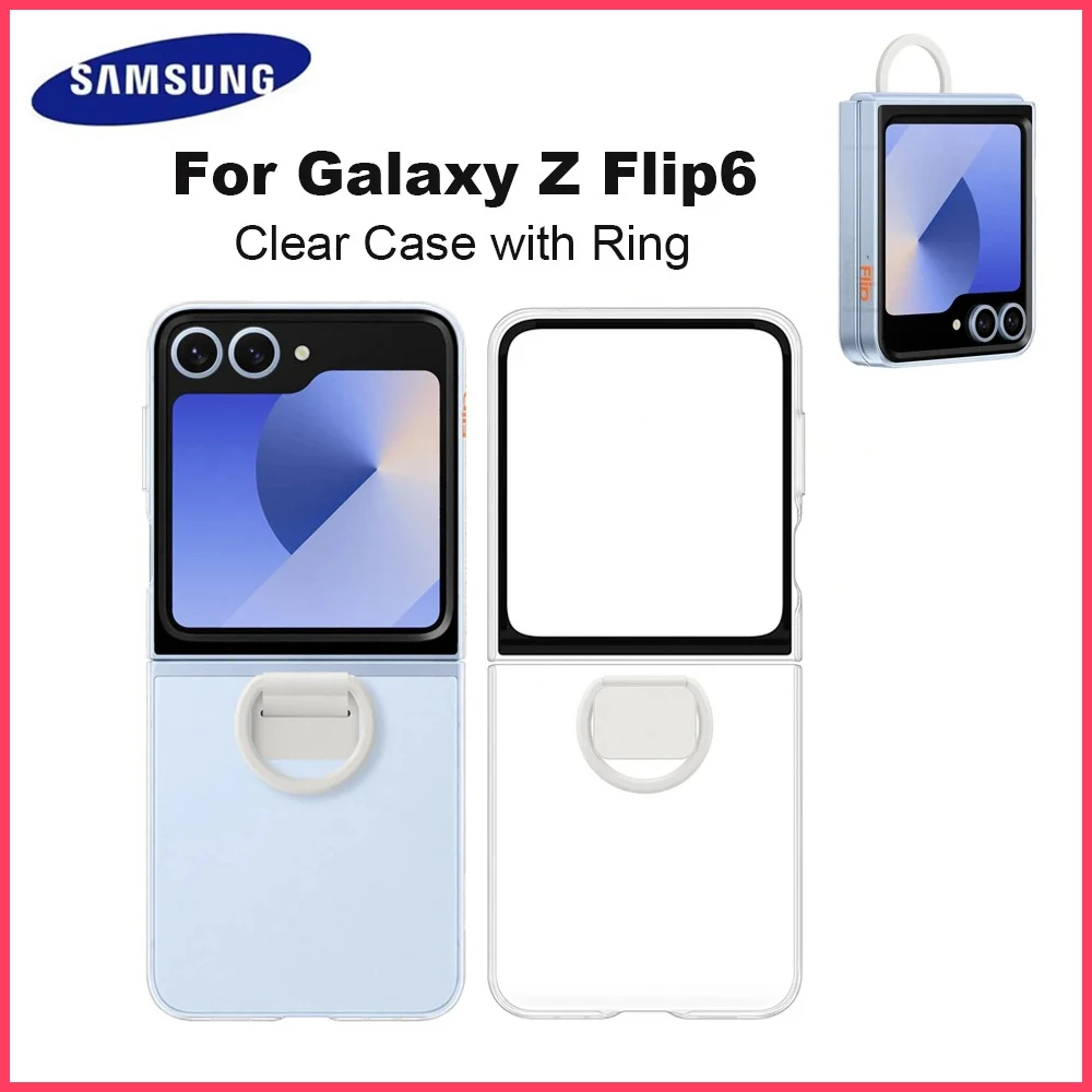 

Original Samsung Clear Case with Ring EF-QF741 for Galaxy Z Flip6 Smartphone Protective Case with Ring Cover Transparen